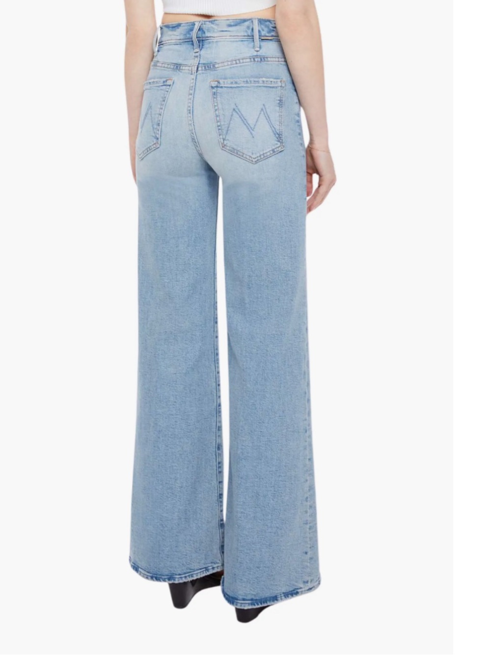 MOTHER HUSTLER ROLLER SNEAK WIDE LEG JEANS I CONFESS - Picture 2 of 3